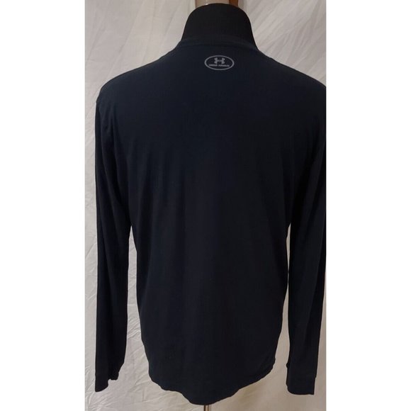 Under Armour Heat Gear Large Black BIG LOGO Spell Out Long Sleeve Crew T- Shirt - Picture 5 of 11